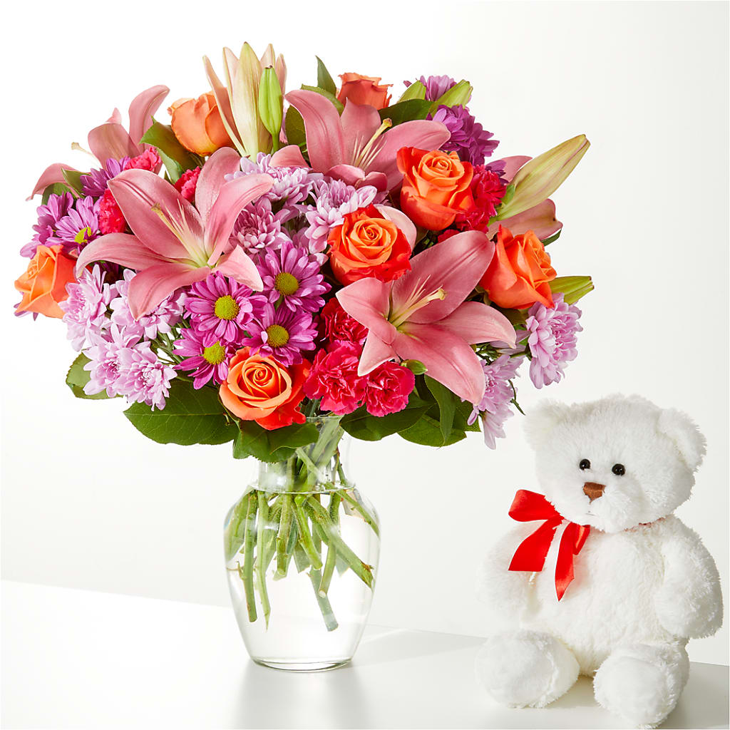 One and Only Bouquet and Bear Bundle – LARRY'S FLORIST, Cliffside Park NJ