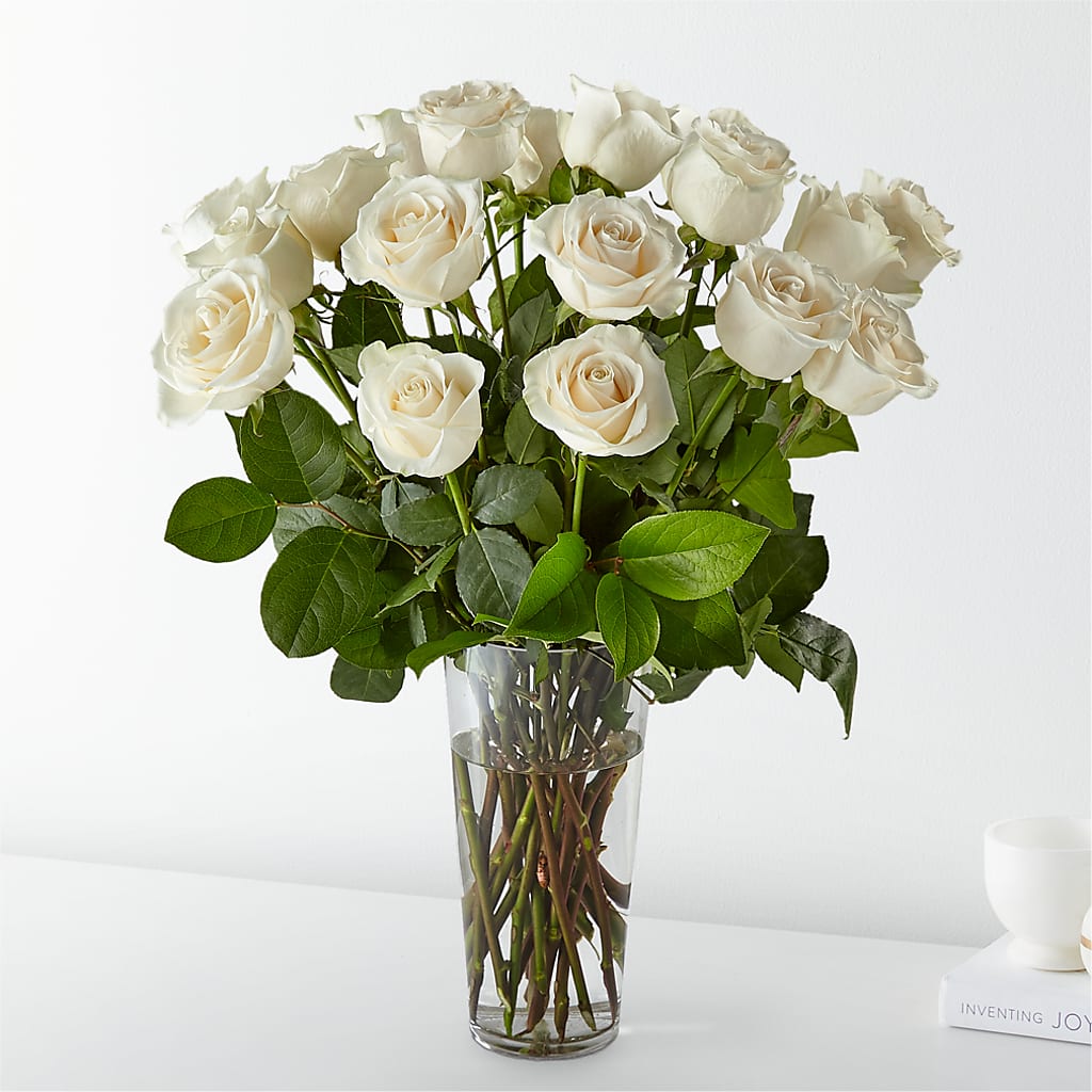 Long Stem White Rose Bouquet – LARRY'S FLORIST, Cliffside Park NJ