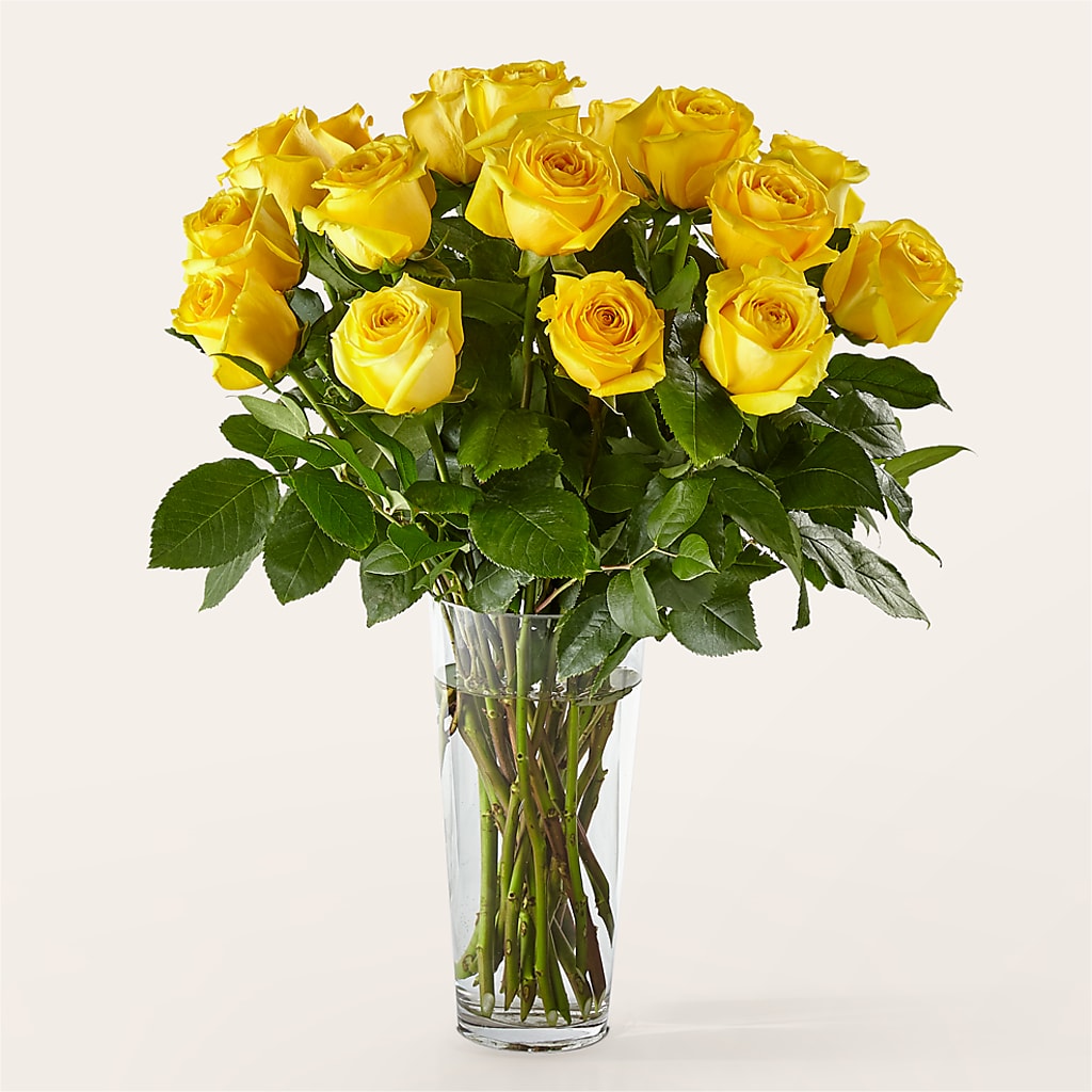 Long Stem Yellow Rose Bouquet – LARRY'S FLORIST, Cliffside Park NJ