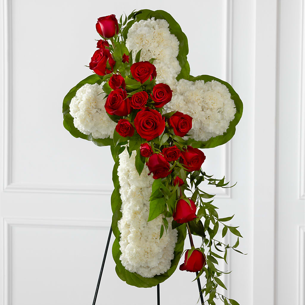 Floral Cross Easel – LARRY'S FLORIST, Cliffside Park NJ