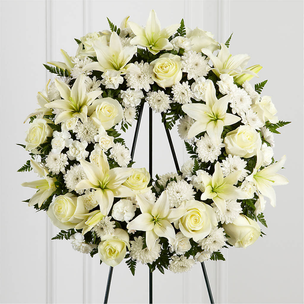 Treasured Tribute Wreath – LARRY'S FLORIST, Cliffside Park NJ