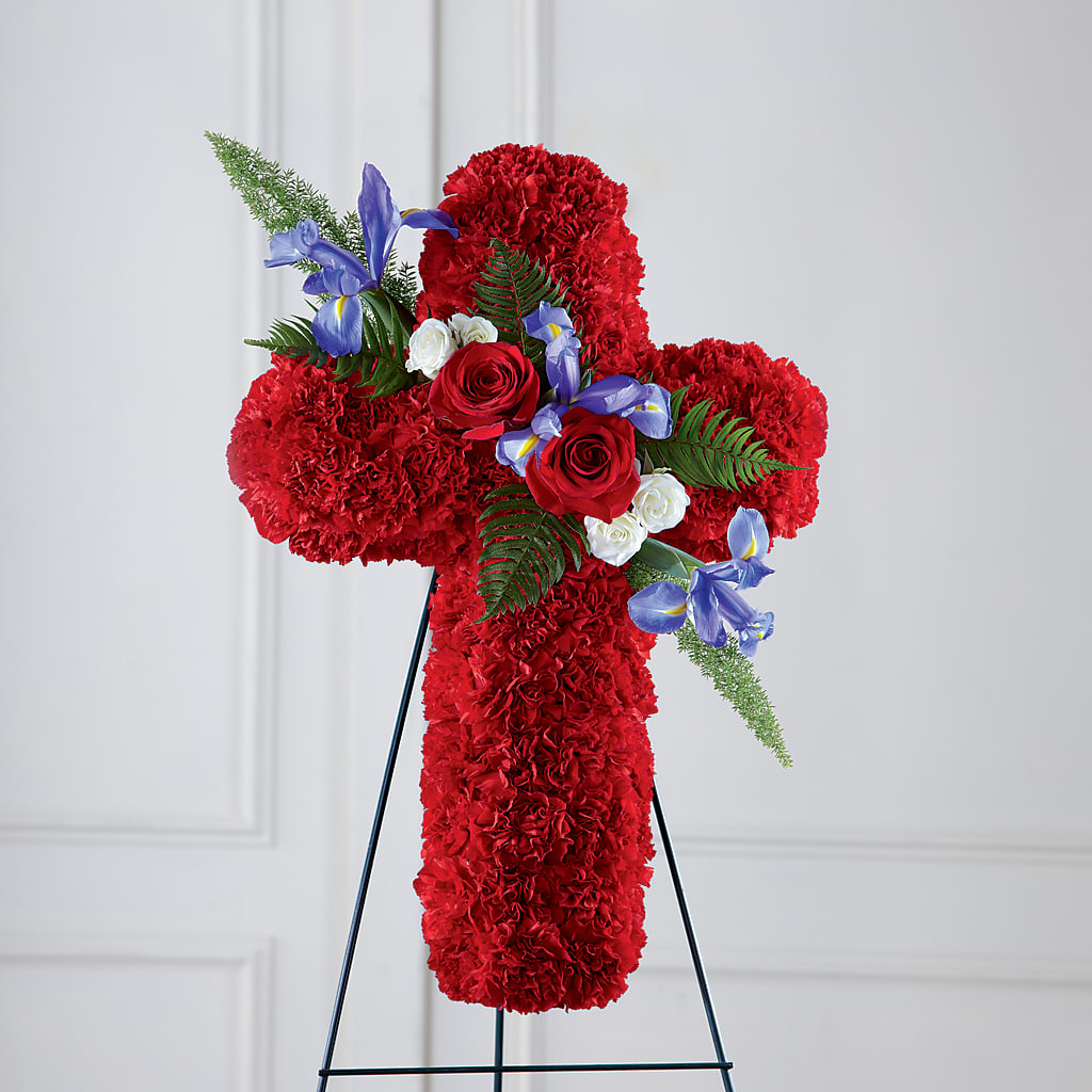 Faithful Hero Floral Cross – LARRY'S FLORIST, Cliffside Park NJ