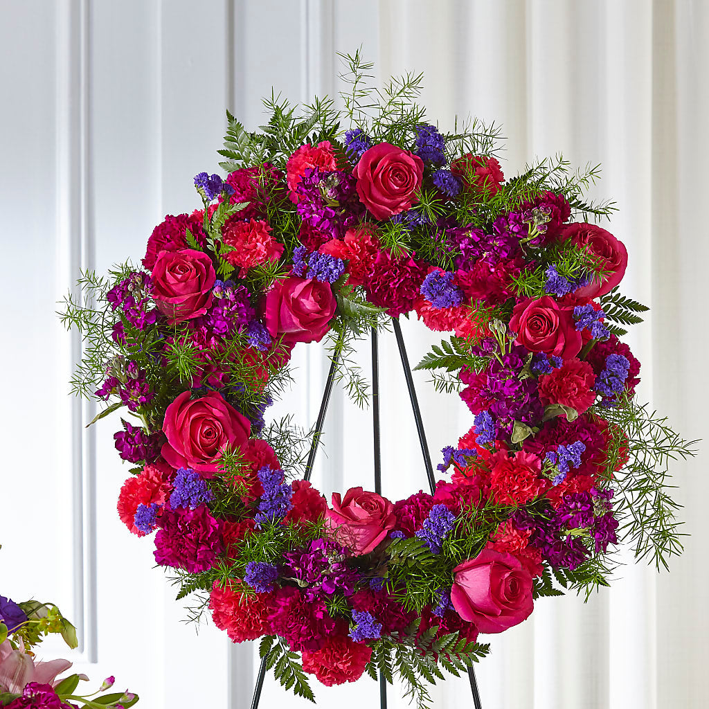 Calming Colors Wreath – LARRY'S FLORIST, Cliffside Park NJ