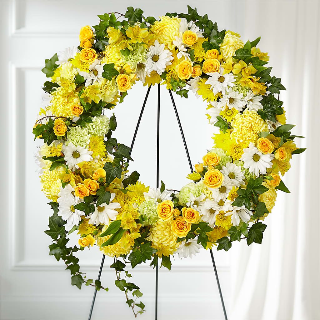 Golden Remembrance Wreath – LARRY'S FLORIST, Cliffside Park NJ