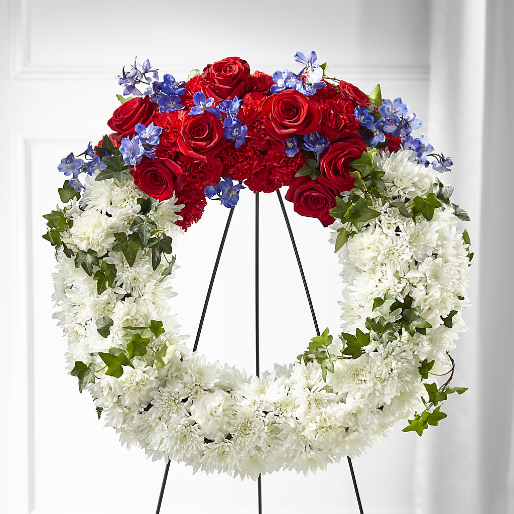 Patriotic Passion Wreath – LARRY'S FLORIST, Cliffside Park NJ