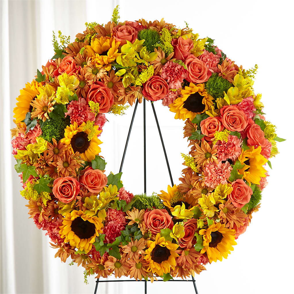 Autumnal Memories Wreath (Standard) – LARRY'S FLORIST, Cliffside Park NJ
