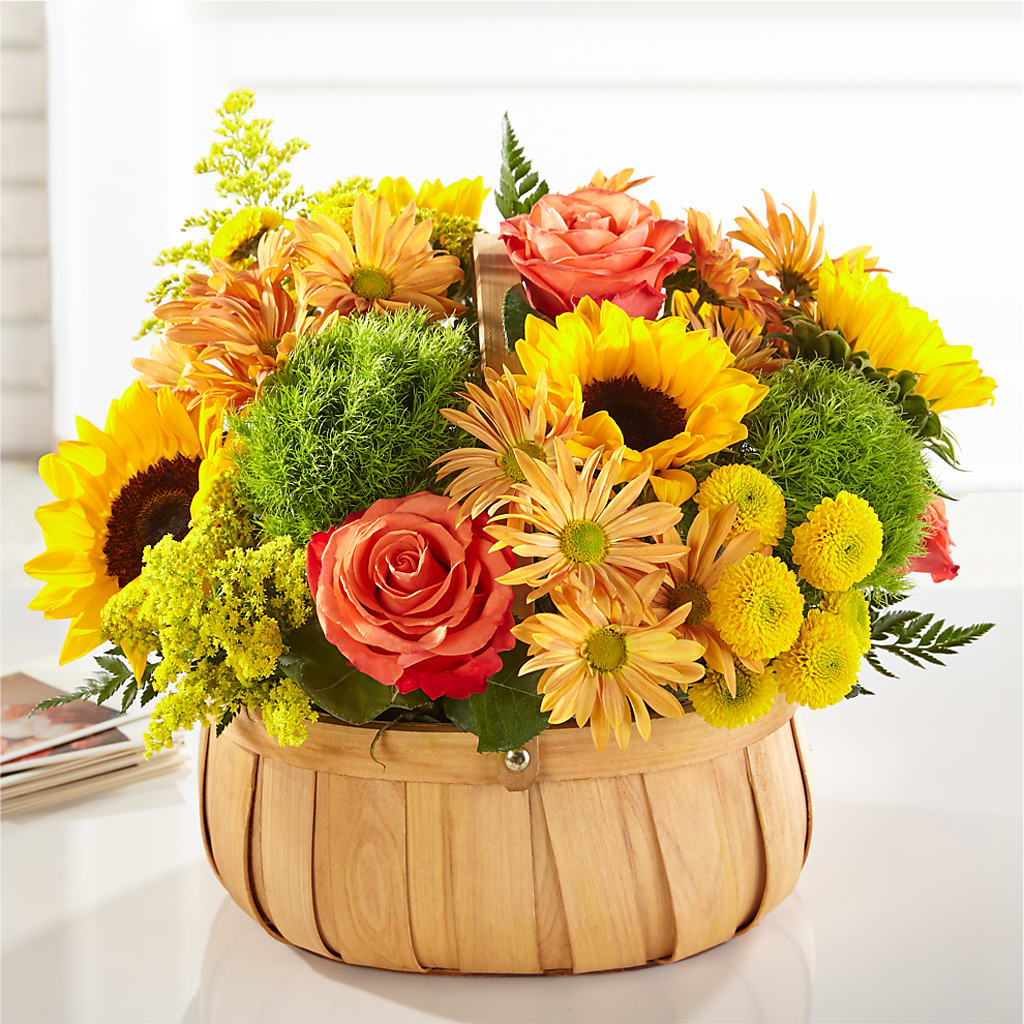 Harvest Sunflower Basket – LARRY'S FLORIST, Cliffside Park NJ
