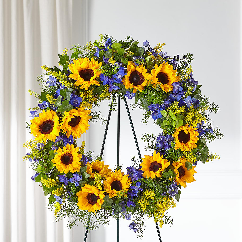 Bright Rays Wreath – LARRY'S FLORIST, Cliffside Park NJ