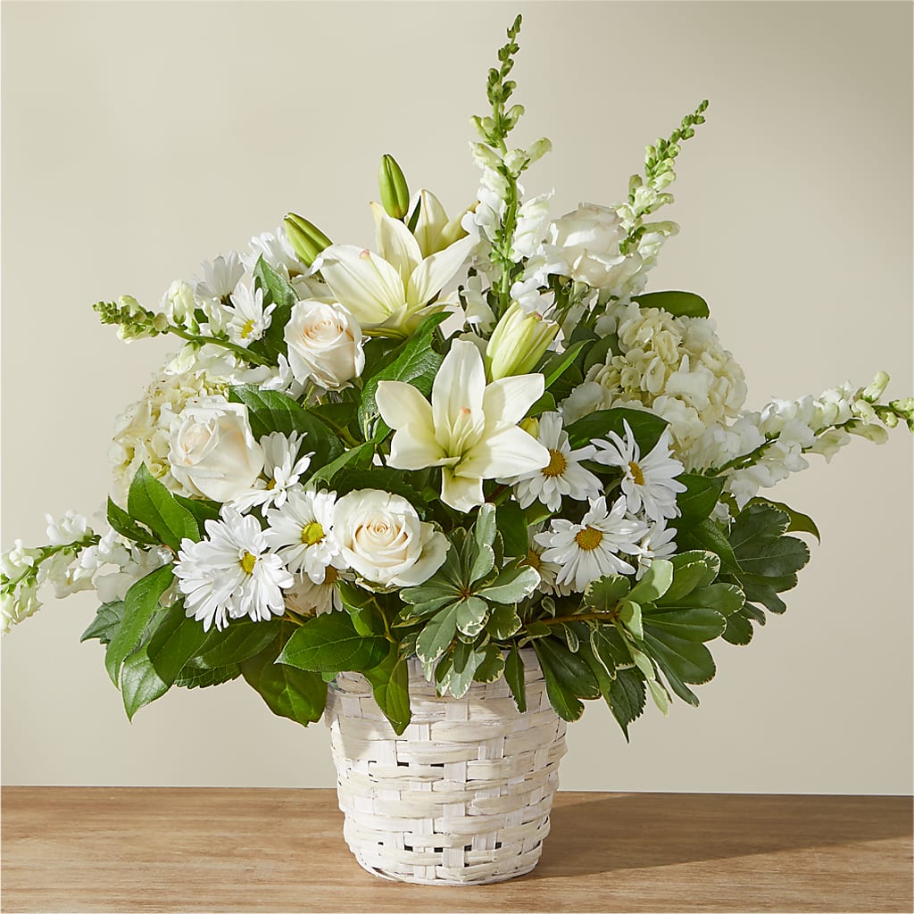 Ivory Elegance Floral Basket – LARRY'S FLORIST, Cliffside Park NJ