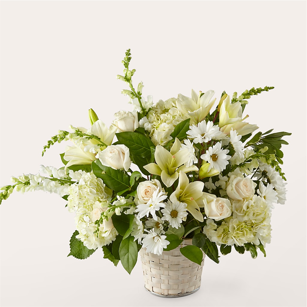 Ivory Elegance Floral Basket – LARRY'S FLORIST, Cliffside Park NJ