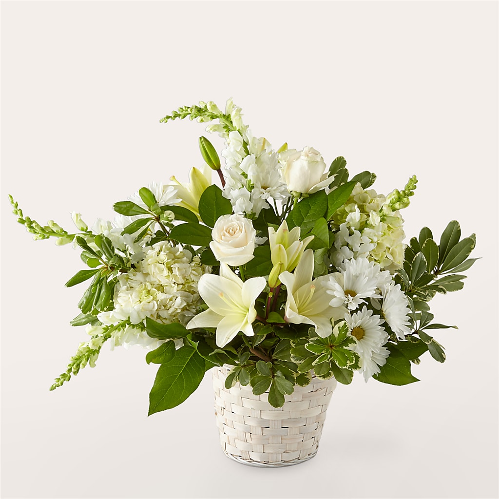 Ivory Elegance Floral Basket – LARRY'S FLORIST, Cliffside Park NJ