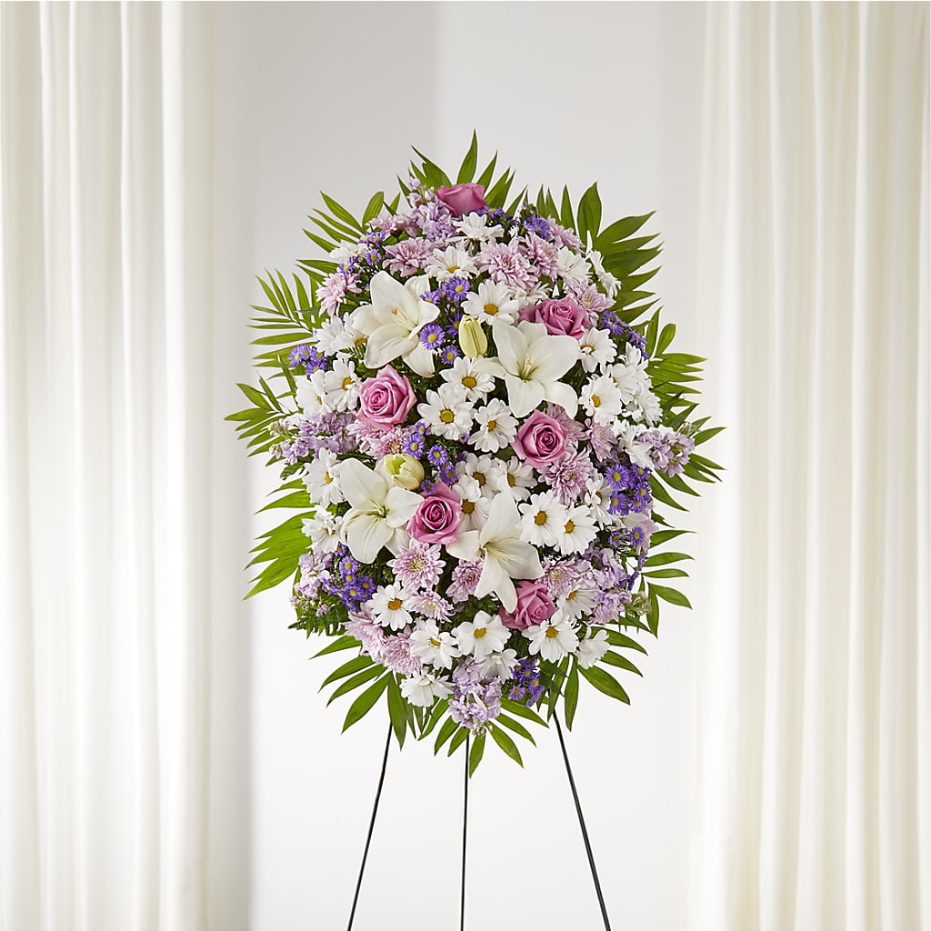 Surrounded by Love Standing Spray – LARRY'S FLORIST, Cliffside Park NJ