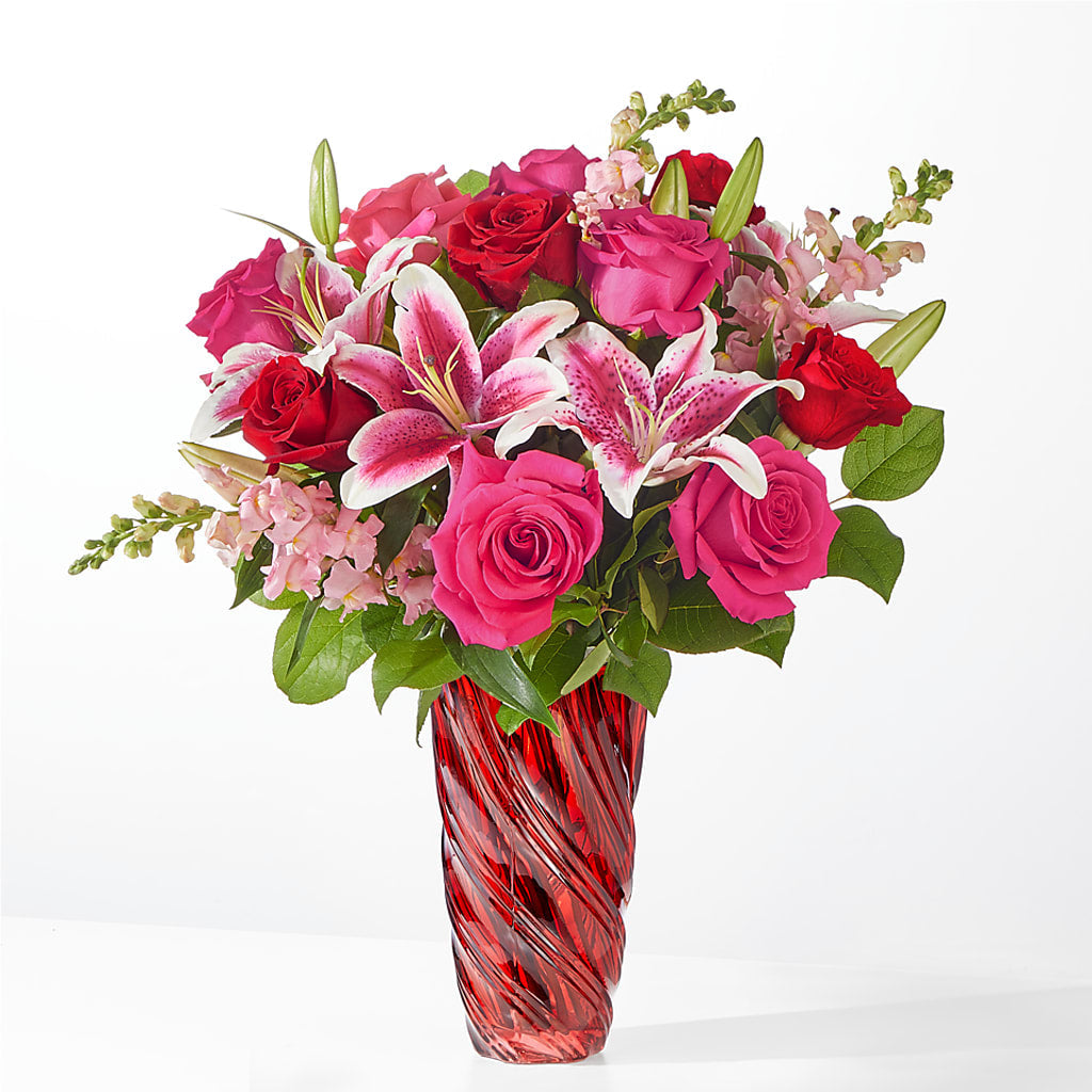 Always You Bouquet with Luxe Swirl Vase – LARRY'S FLORIST, Cliffside Park NJ