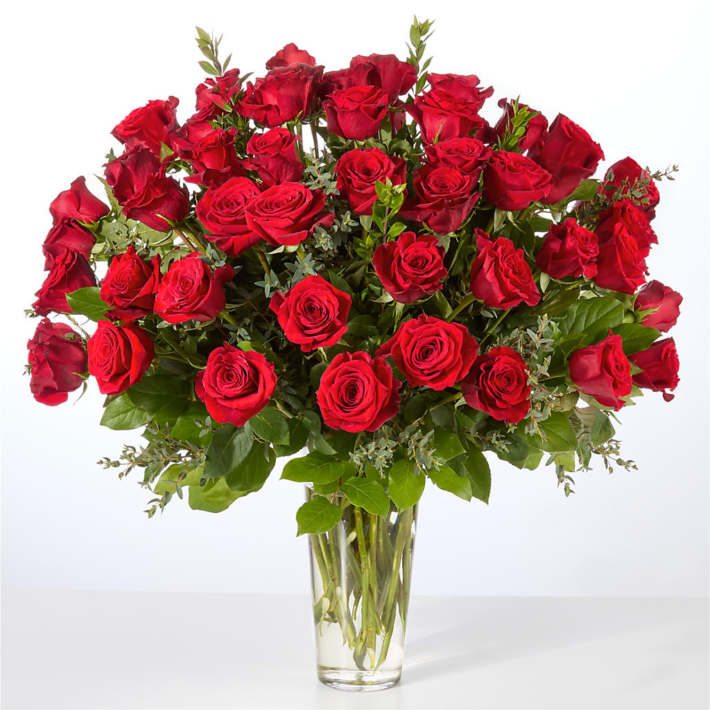 Forever Yours Fifty Stem Red Rose Bouquet – LARRY'S FLORIST, Cliffside Park NJ