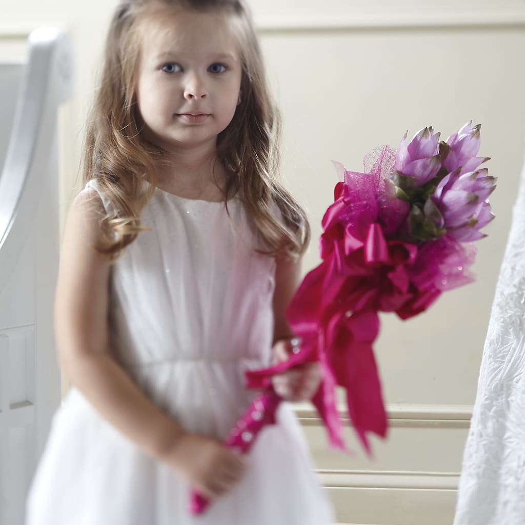 Sparkle Pink Flower Girl Bouquet – LARRY'S FLORIST, Cliffside Park NJ