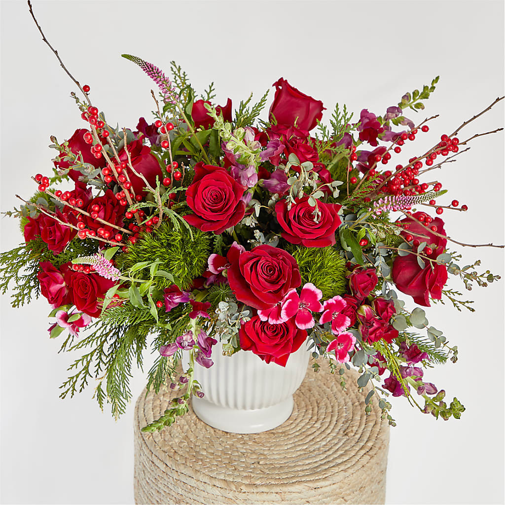 Big Red Bow Bouquet – LARRY'S FLORIST, Cliffside Park NJ
