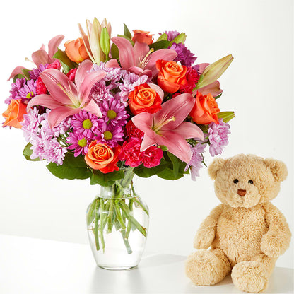 One and Only Bouquet and Bear Bundle – LARRY'S FLORIST, Cliffside Park NJ
