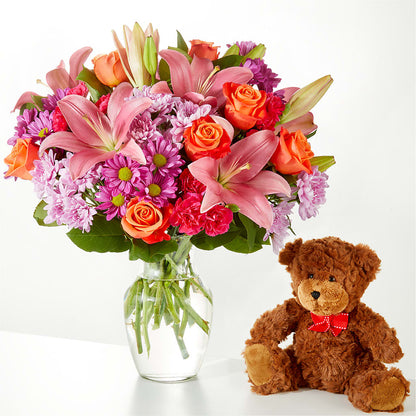 One and Only Bouquet and Bear Bundle – LARRY'S FLORIST, Cliffside Park NJ