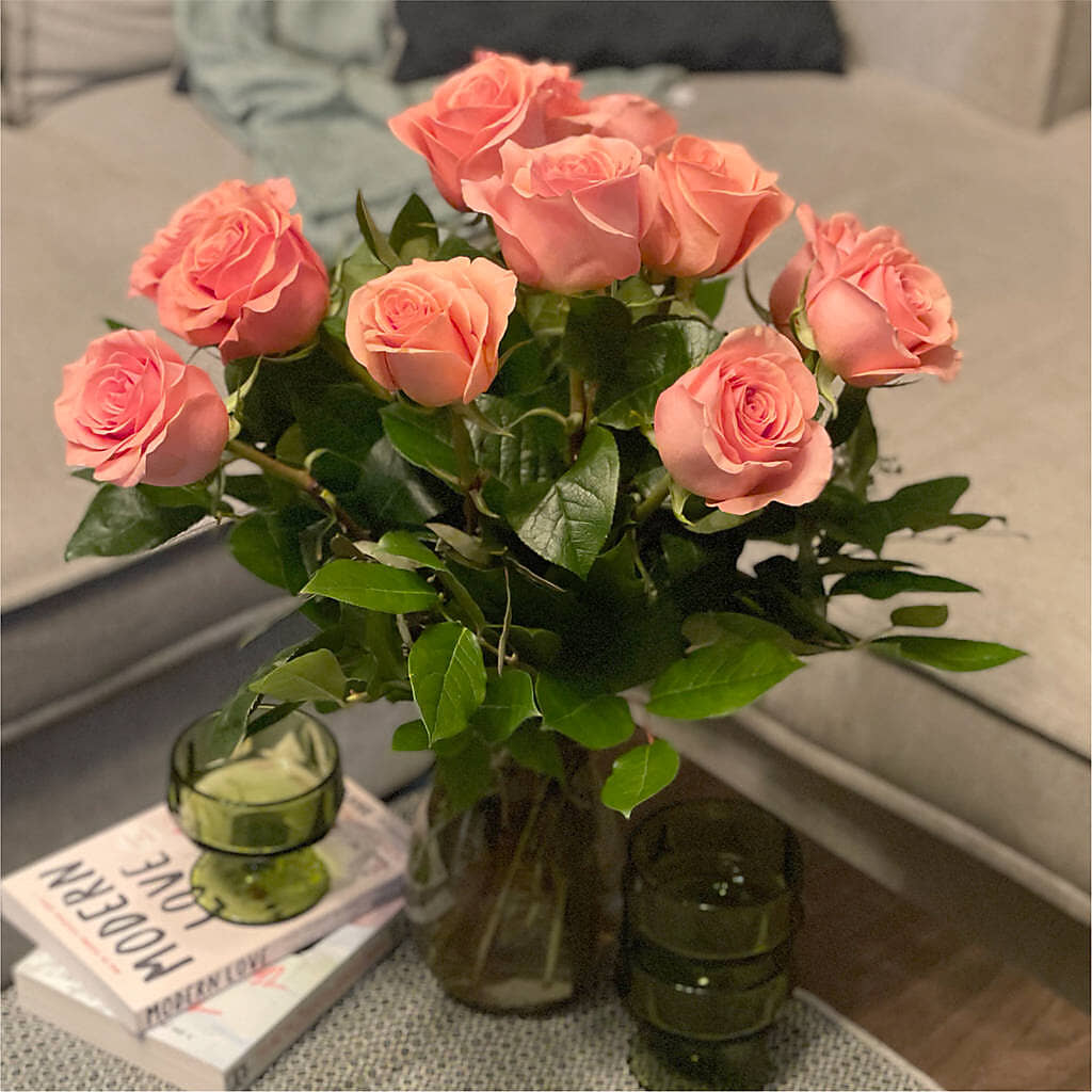 Long Stem Pink Rose Bouquet – LARRY'S FLORIST, Cliffside Park NJ