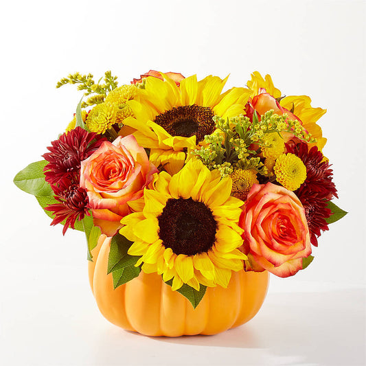 Golden Gourd Pumpkin Bouquet – LARRY'S FLORIST, Cliffside Park NJ
