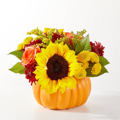 Golden Gourd Pumpkin Bouquet – LARRY'S FLORIST, Cliffside Park NJ