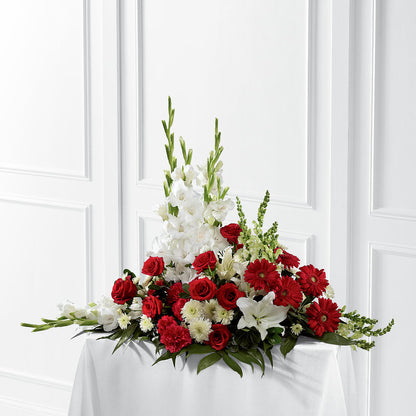 Crimson & White Arrangement – LARRY'S FLORIST, Cliffside Park NJ