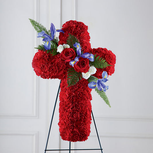 Faithful Hero Floral Cross – LARRY'S FLORIST, Cliffside Park NJ