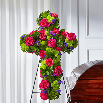Tribute Rose Floral Cross – LARRY'S FLORIST, Cliffside Park NJ