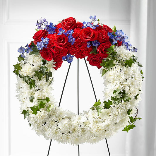 Patriotic Passion Wreath – LARRY'S FLORIST, Cliffside Park NJ