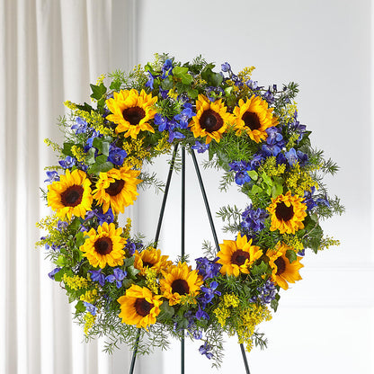 Bright Rays Wreath – LARRY'S FLORIST, Cliffside Park NJ