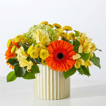 Autumn Sunshine Bouquet with Ivory Vase – LARRY'S FLORIST, Cliffside Park NJ
