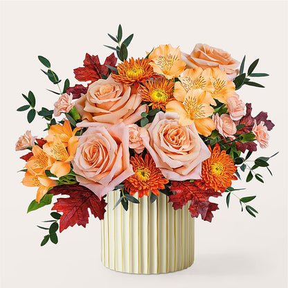 Spiced Latte Bouquet with Ivory Vase – LARRY'S FLORIST, Cliffside Park NJ
