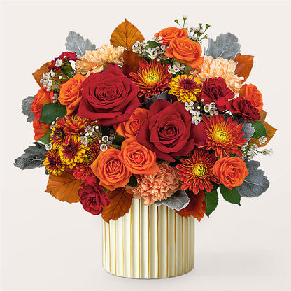 Merlot Bouquet with Ivory Vase – LARRY'S FLORIST, Cliffside Park NJ
