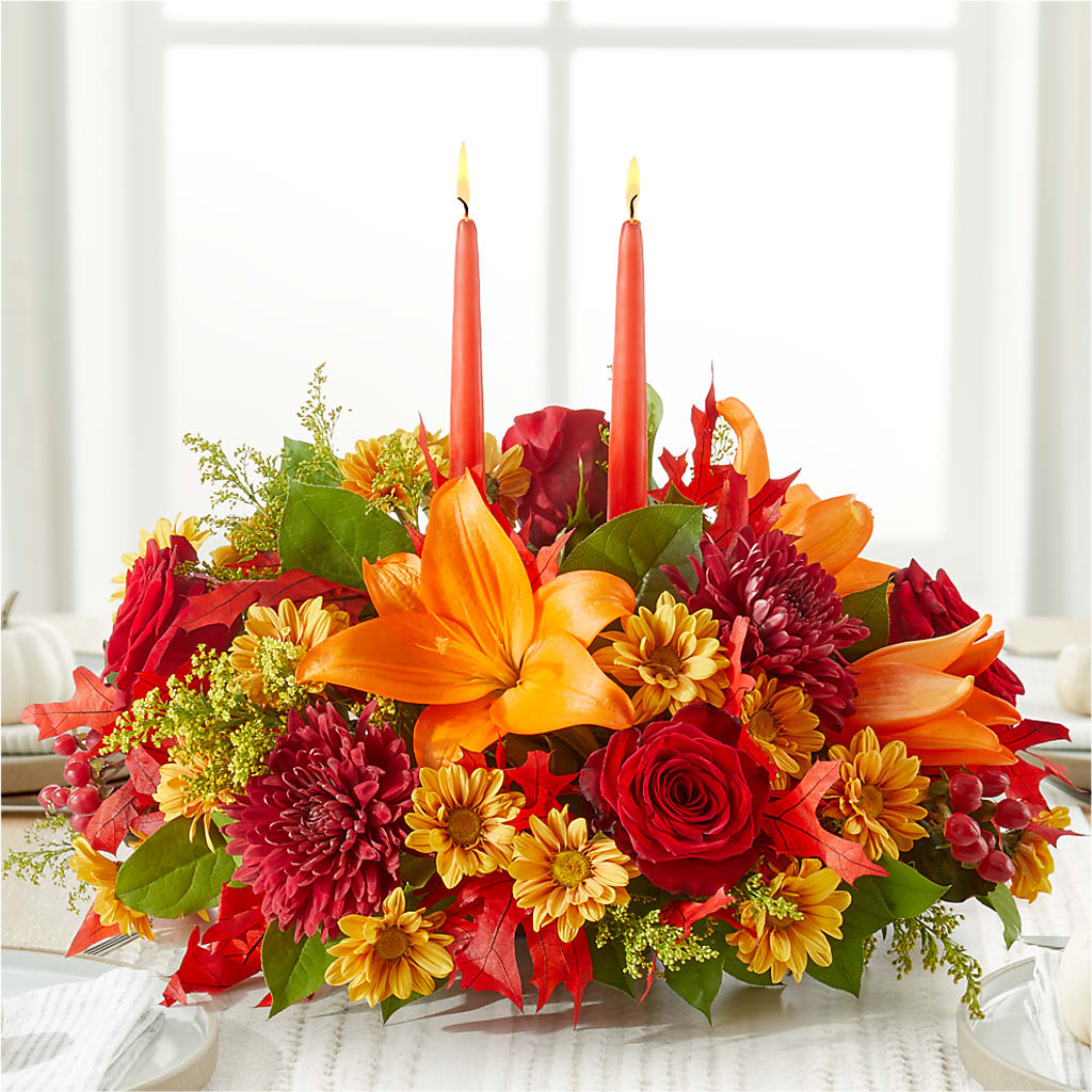 Autumn's Embrace Centerpiece – LARRY'S FLORIST, Cliffside Park NJ
