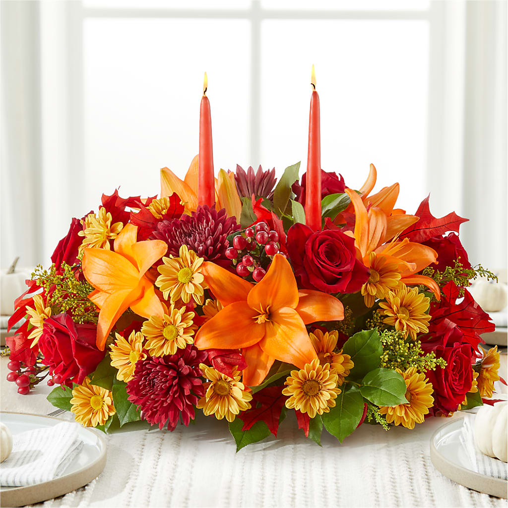 Autumn's Embrace Centerpiece – LARRY'S FLORIST, Cliffside Park NJ