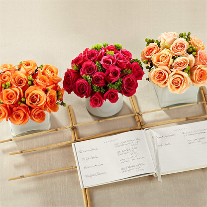 Dawn Rose Centerpiece – LARRY'S FLORIST, Cliffside Park NJ