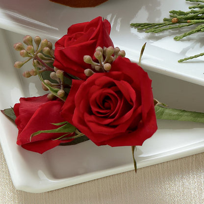 Red Spray Rose Boutonniere – LARRY'S FLORIST, Cliffside Park NJ