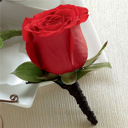 Red Rose Boutonniere – LARRY'S FLORIST, Cliffside Park NJ