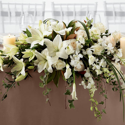 White Linen Arrangement – LARRY'S FLORIST, Cliffside Park NJ